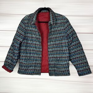 Missoni Sport Lightweight Puff Jacket Reversible Quilted Zip Front  42 US M